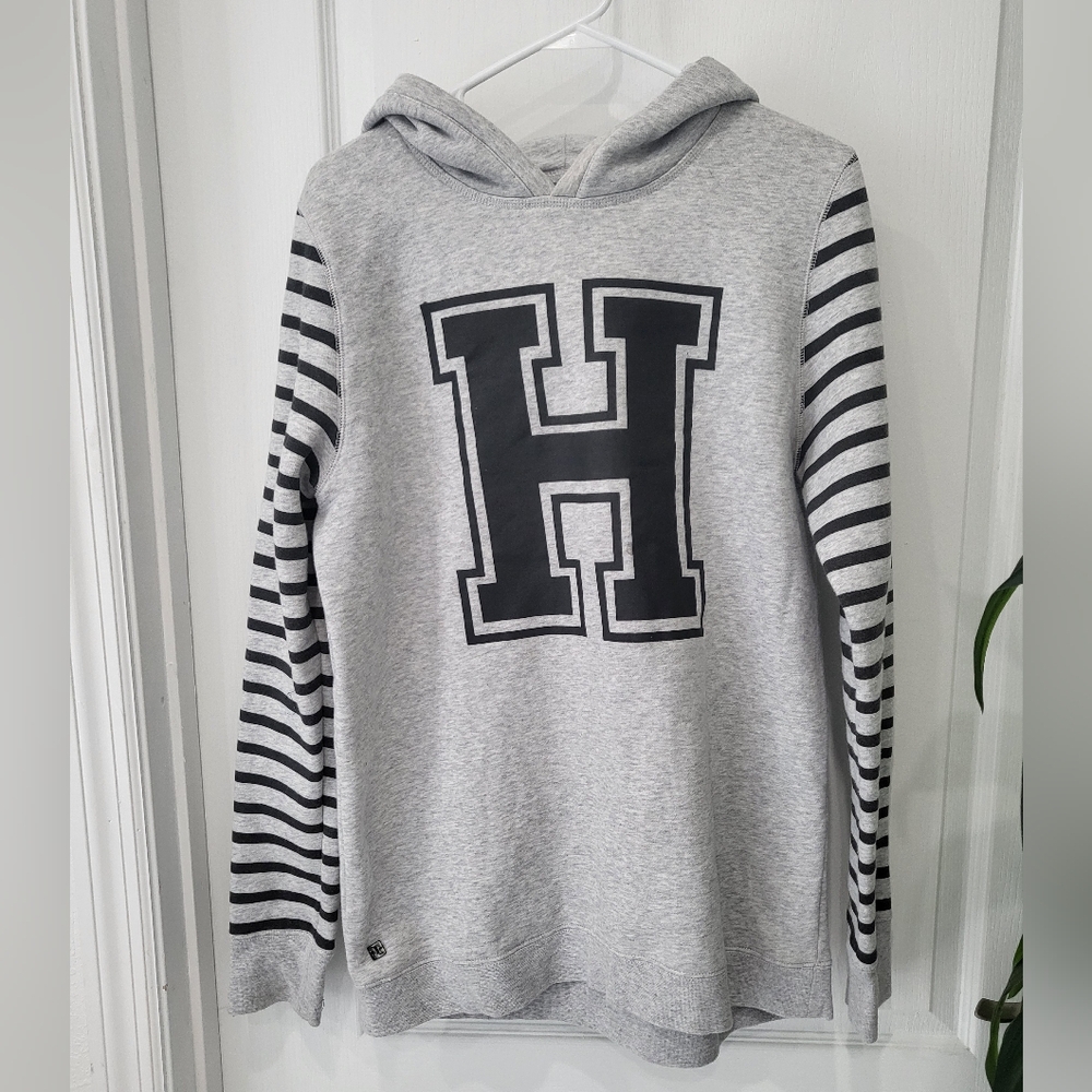 Hurley Gray Striped Hoodie Sweater